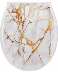 Сиденье для унитаза Еврокомфорт Океан Lux Белый мрамор с детской накладкой 003733