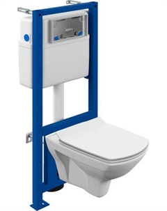 Унитаз подвесной с инсталляцией Cersanit Carina XL CO DPL EO / 64122