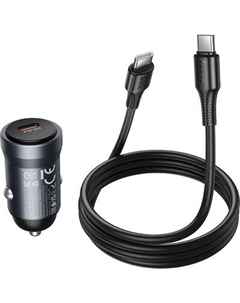 Зарядное устройство автомобильное Hoco Z62A + кабель Type-C-Type-C