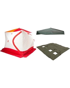 Палатка Медведь Екатеринбург Куб-4 зимняя с полом Оксфорд 210 и накидкой Медведь екатеринбург