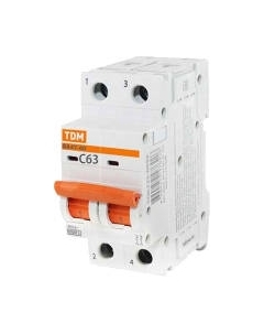 Выключатель автоматический TDM ВА 47-60 2P 63А (С) 6кА / SQ0223-0099 Tdm
