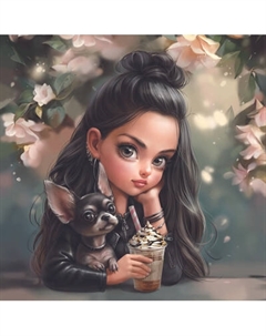 Набор алмазной вышивки Феникс+ Мулатка с собачкой / 71390 Feniks