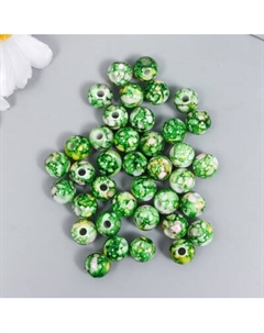 Набор бусин декоративных Арт Узор Шарики шамот зеленый / 6301288 Арт узор