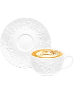 Чашка с блюдцем Elan Gallery Птички на ветке / 540929 Elan gallery