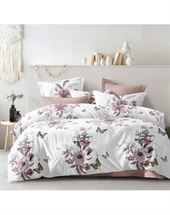 Комплект постельного белья Luxsonia Нежный букет 2сп с простыней на резинке / Ви26-0324/220