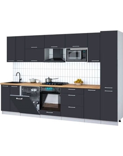 Кухонный гарнитур Интерлиния Мила Gloss 3.2-ПМ2