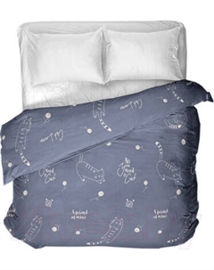 Пододеяльник Samsara Коты на синем фоне 147По-6