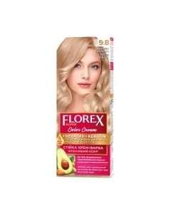 Крем-краска для волос Florex Super Кератин тон 9.8 бежевый жемчуг Florex super