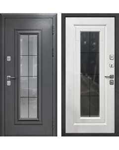 Входная дверь Гарда 9 Ковка стеклопакет букле графит/белый матовый Garda