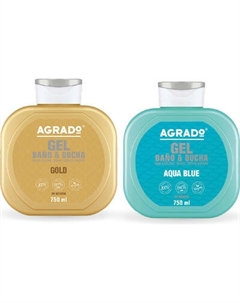 Набор косметики для тела Agrado Гель для душа Gold+гель для душа Aqua Blue