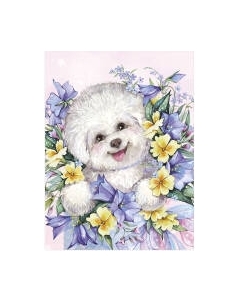 Набор алмазной вышивки Феникс+ Болонка в цветах / 62388 Feniks