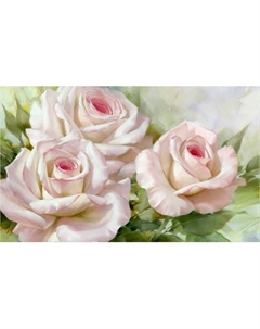 Набор алмазной вышивки Остров Сокровищ Бело-розовые розы / 663855 Остров сокровищ