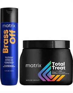 Набор косметики для волос Brass Off Шампунь 300мл + крем-маска Matrix Total Treat 500мл