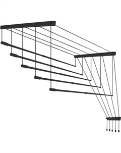 Сушилка для белья Comfort Alumin Group Потолочная 5 прутьев Black Style Telescop 100-180см Comfort alumin group