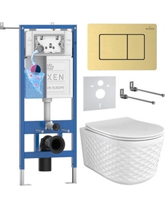 Унитаз подвесной с инсталляцией Roxen StounFix Dual Fresh 979022