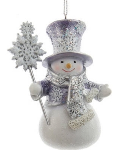 Елочная игрушка Kurt S. Adler Christmas 2024. Серебристый снеговик / E0815 Kurt s. adler
