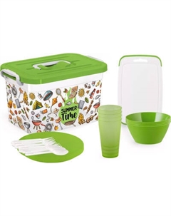 Набор пластиковой посуды Полимербыт Summer Time C81918