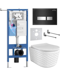 Унитаз подвесной с инсталляцией Roxen StounFix Dual Fresh 979025