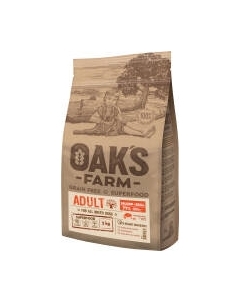 Сухой корм для собак Oak's Farm Беззерновой для взрослых собак всех пород. Лосось и криль Oak's farm