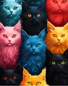 Набор алмазной вышивки Феникс+ Цветные коты / 70826 Feniks