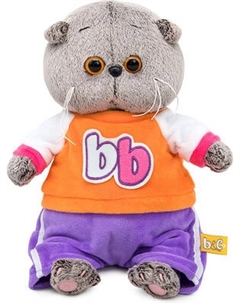 Мягкая игрушка Budi Basa Кот Басик Baby в костюмчике в стиле спорт-шик / 10880342 Budi basa
