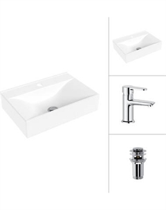 Умывальник со смесителем Lauter 21887B + Jet 21AM12361 с донным клапаном 21190CH