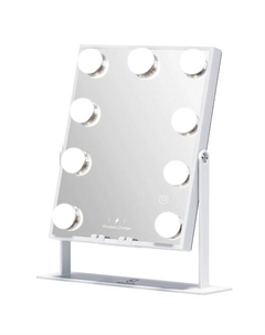 Настольное зеркало с LED подсветкой, аккумулятором и Bluetooth динамиками, 30х25см Fenchilin