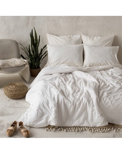 Постельное белье "Куки" Евро Вареный хлопок 240х260 Белый Pasionaria