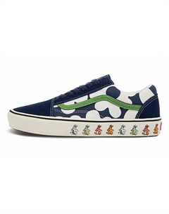 Кроссовки Old Skool Casual Skate Shoes Blue White Flower Printing 'Blue White Green' Vans