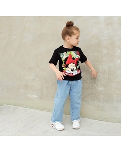 Футболка детская "Minnie" Минни Мауc, рост 98-104, черный Kaftan