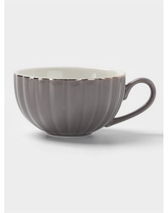 Чайная пара «Вивьен», 2 предмета: чашка 200 мл, блюдце d=15 см, фарфор, серая Доляна
