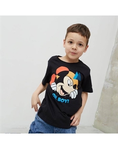 Футболка детская "Oh, boy" Микки Маус, рост 86-92, черный Kaftan