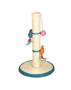 Когтеточка из сизаля с шариком «Столбик №208», 35×62 см, синий-белый Triol