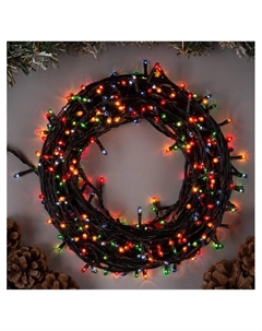 Гирлянда «Нить» 15 м, IP20, тёмная нить, 400 ламп, свечение мульти, 8 режимов, 220 В Luazon lighting