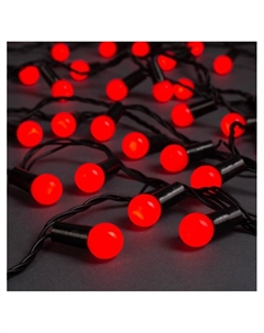 Гирлянда «Нить» 20 м с насадками «Шарики 1.5 см», IP44, тёмная нить, 200 LED, свечение красное, 8 режимов, 220 В Luazon lighting