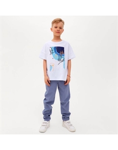 Брюки для мальчика : Cotton collection, синие, рост 104 см Minaku