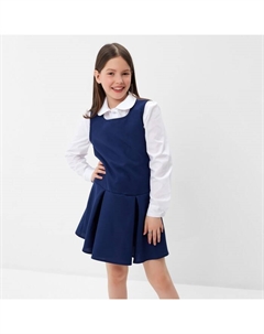 Школьный сарафан для девочки, синий, рост 122 см (30) Семицвет-тики