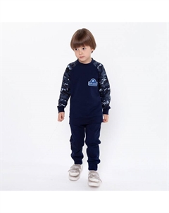 Спортивный костюм (толстовка, брюки) для мальчика, цвет синий камуфляж/тёмно-синий, рост 146 см (40) Tusi
