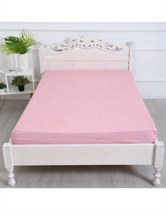 Простыня на резинке 2-спальная «. Вестерн», 160×200+20 см, пудровая, бязь Атра