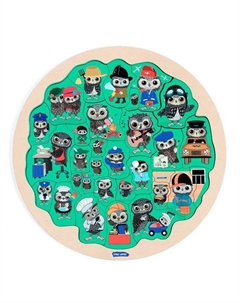 Пазл из дерева в рамке «Совушки» Турбо детки