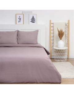Постельное бельё 2-спальное Brown line, страйп-сатин Lovelife