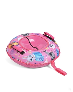 Тюбинг – ватрушка «Зверята», диаметр чехла 70 см, розовая Winter star