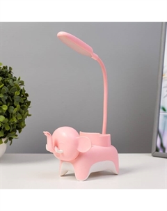 Настольная лампа «Слоник» LED 3 Вт USB розовый 9×15×31 см Risalux
