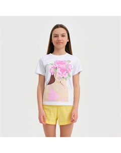 Пижама детская для девочки Selfie, рост 158-164 см, белый/жёлтый Kaftan