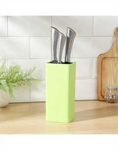 Подставка для ножей с наполнителем «Нежность», 10×22 см, цвет зелёный Доляна
