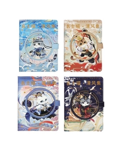 Записная книжка подарочная, А6+, 132 листа, цветной блок, с фигурным хлястиком, на магните «Кошка», МИКС Calligrata