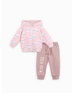 Комплект: худи и брюки «Киса», рост 80-86 см, цвет розовый/лиловый Крошка я