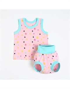 Комплект для девочки (майка/трусы на подгузник), цвет розовый, рост 68-74 см Мой малыш