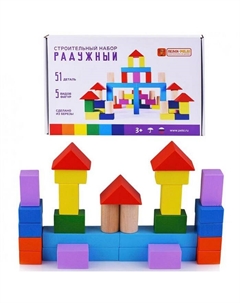Конструктор деревянный «Строительный набор. Радужный» Pelsi