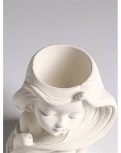 Ваза «Девушка с длинными волосами», 6×8×9 см, гипс, белая Хорошие сувениры